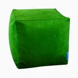 Sedací vak taburetka kocka veľká zelená semišová TiaHome