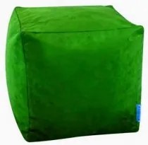 Sedací vak taburetka kocka veľká zelená semišová TiaHome