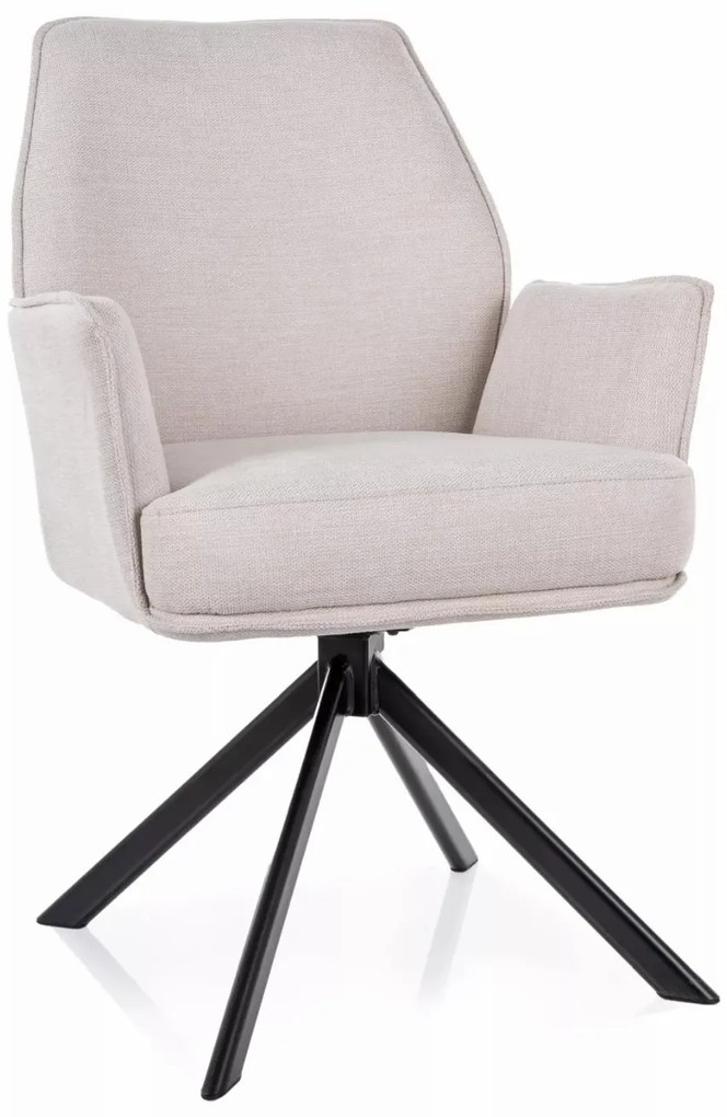 Otočné jídelní křeslo Hugo Brego světle béžové