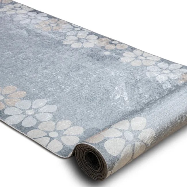 Protišmykový behúň LOTUS CLOVER 60960 sivý