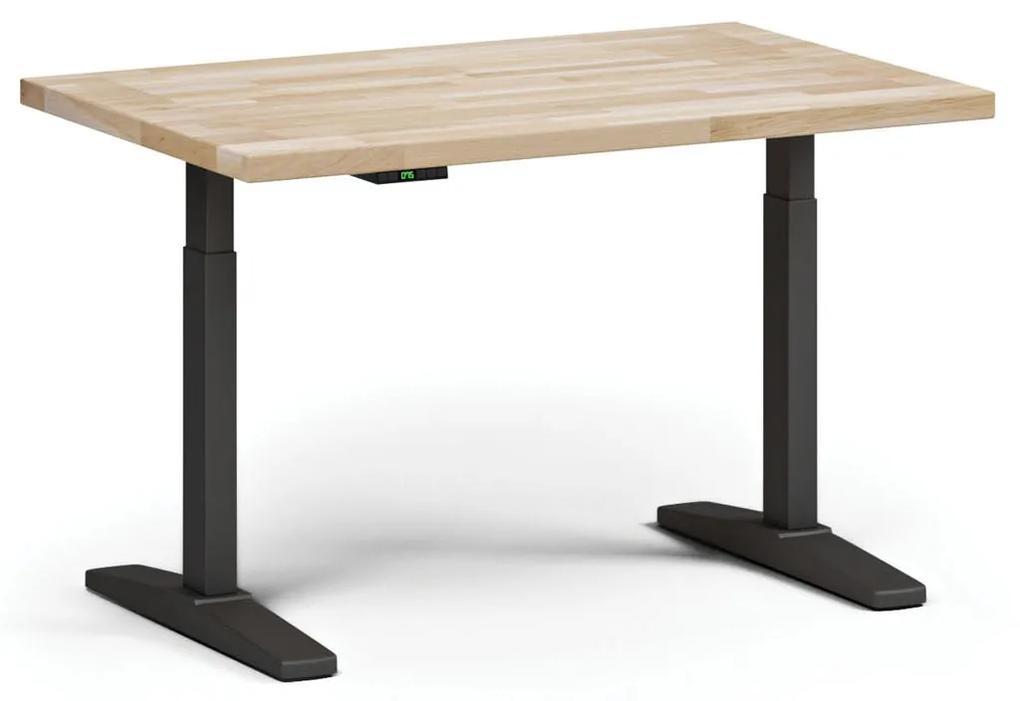 Výškovo nastaviteľný pracovný stôl do dielne, elektrický, 1500 x 800 x 690-1340 mm, čierna podnož