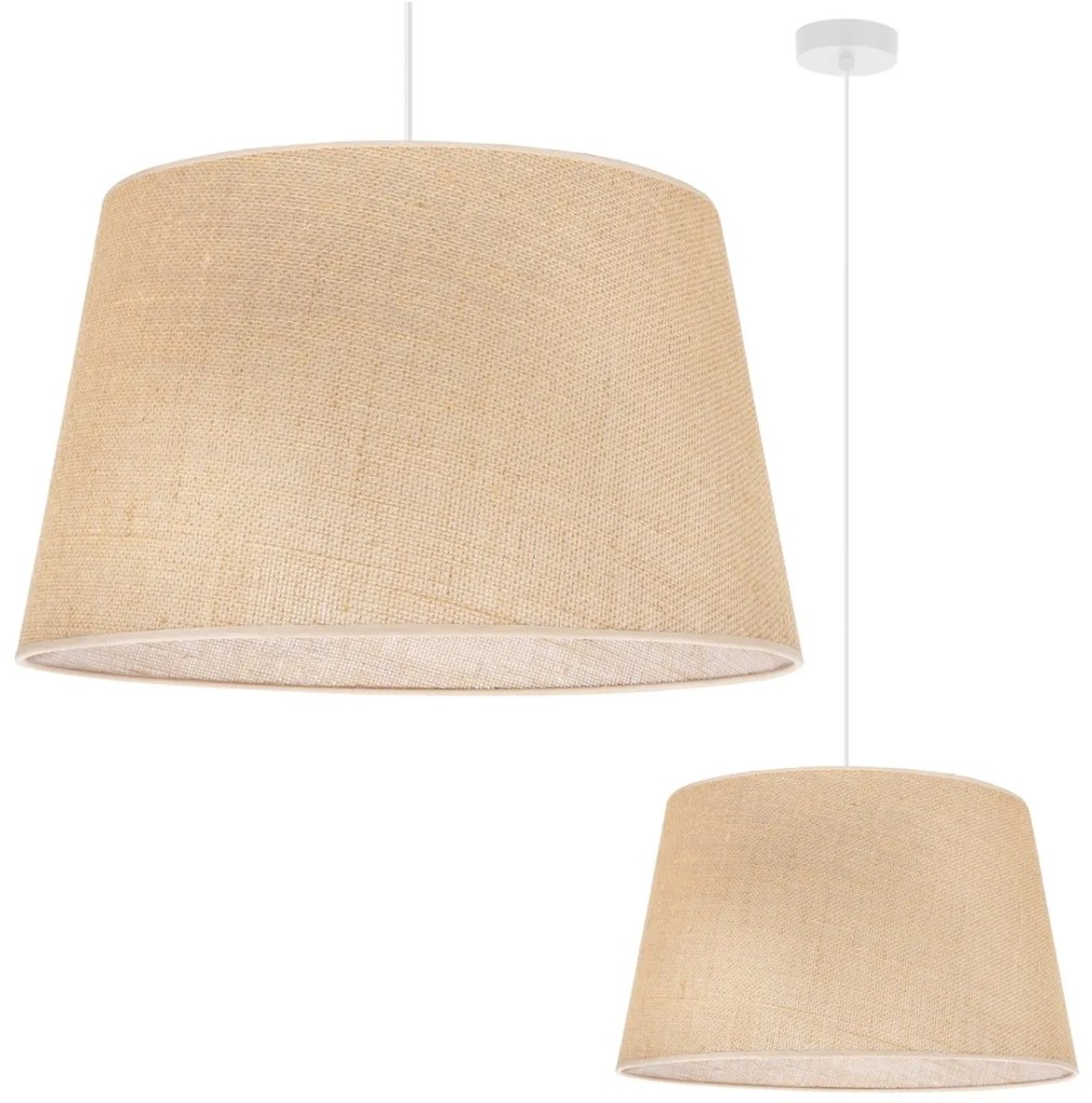 Závesné svietidlo Juta, 1x jutové tienidlo, (fi 44cm), w