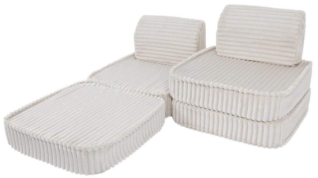 MeowBaby® Churros detská pohovka Basic, Cotton Candy White
