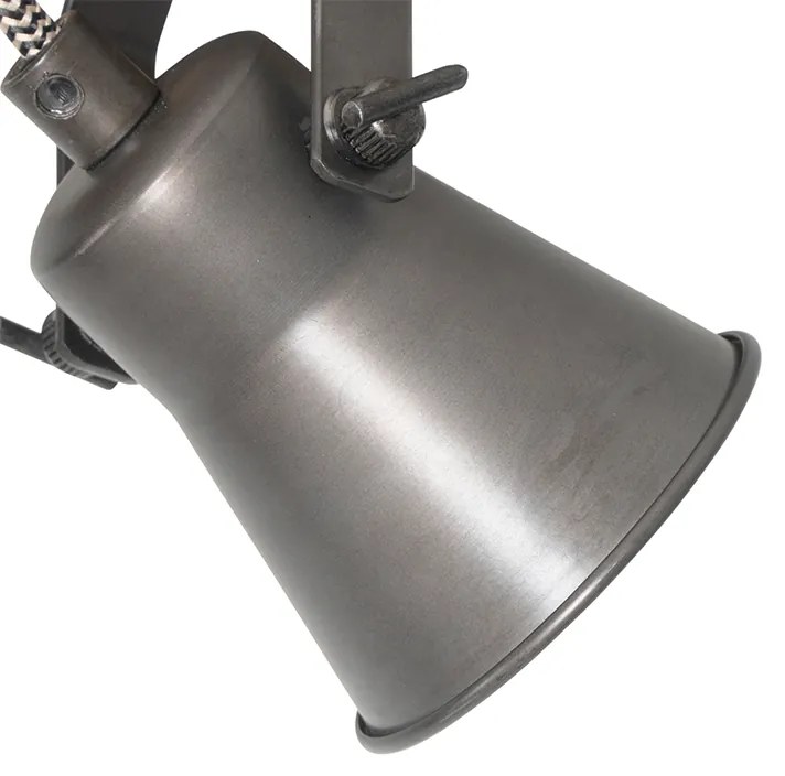 Vidiecky reflektor čierny s drevom 2-svetelný nastaviteľný - Jelle