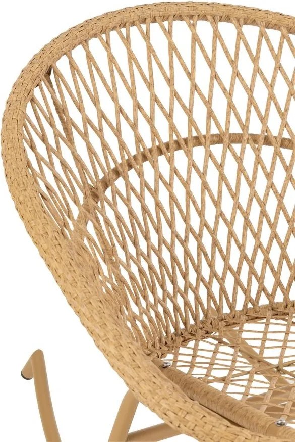 Béžové ratanové hojdacie kresielko Zayo Beige - 118*82*78 cm