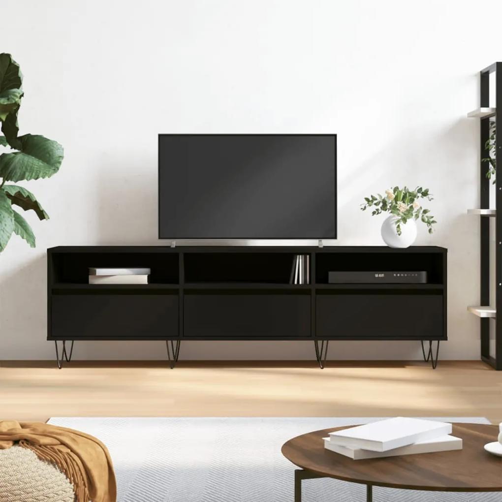 TV skrinka čierna 150x30x44,5 cm kompozitné drevo 831277