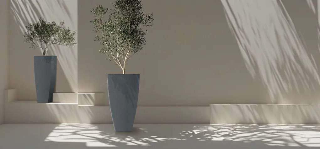 Kvetináč Moodas Square High 40 cm čierny granit