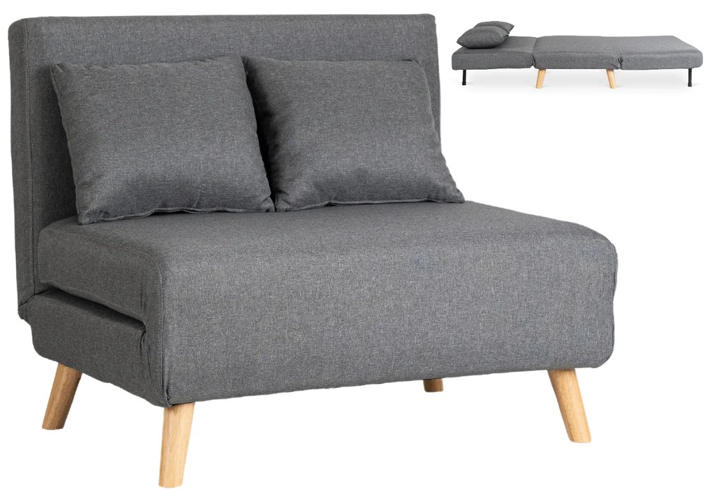 JAKS Rozkladacie kreslo Marry 2 šedé tkanina