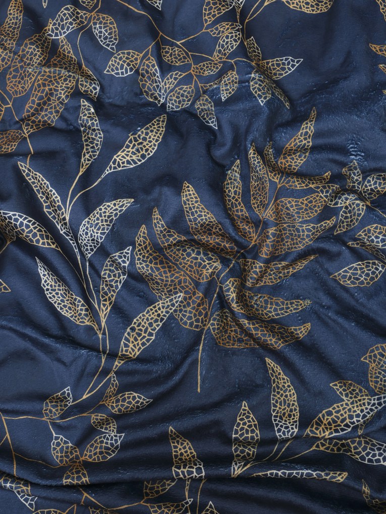 Deka mikroplyš Digital 150 × 200 cm – Gabriela tmavo modrá