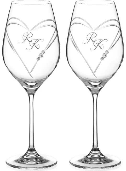 Dekorant Svadobné poháre na biele víno Aphrodite s krystaly Swarovski 360ml 2KS VARIANTA 2