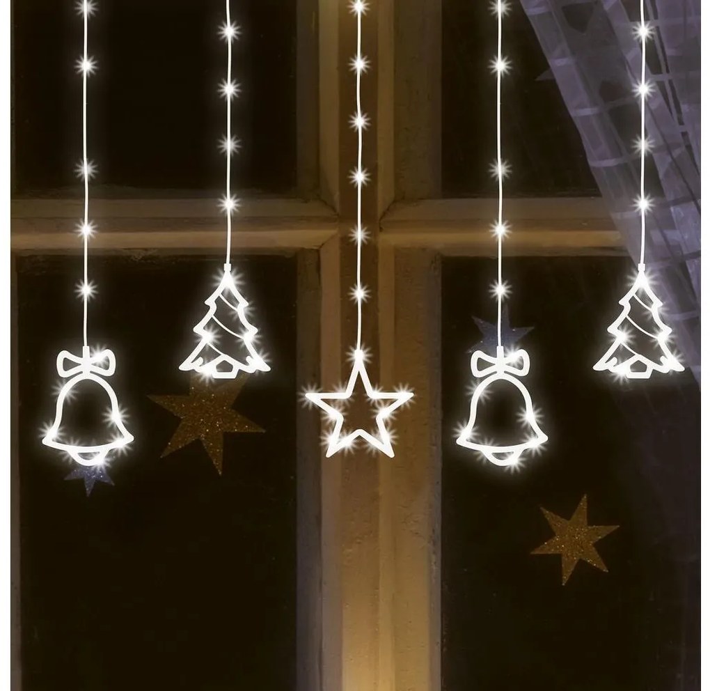 LED Vianočná vonkajšia reťaz 186xLED 7m IP44 studená biela