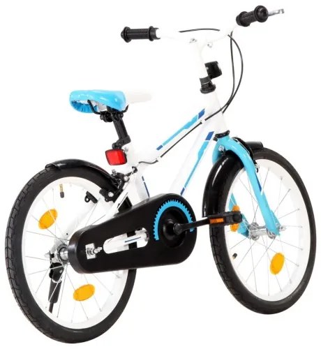 vidaXL Detský bicykel modrý a biely 18 palcový-