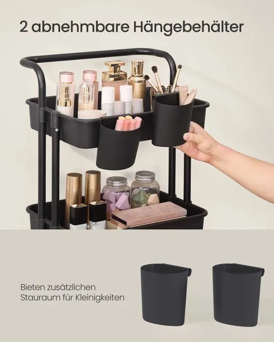 Pojazdný regál čierny BSC077BZ01