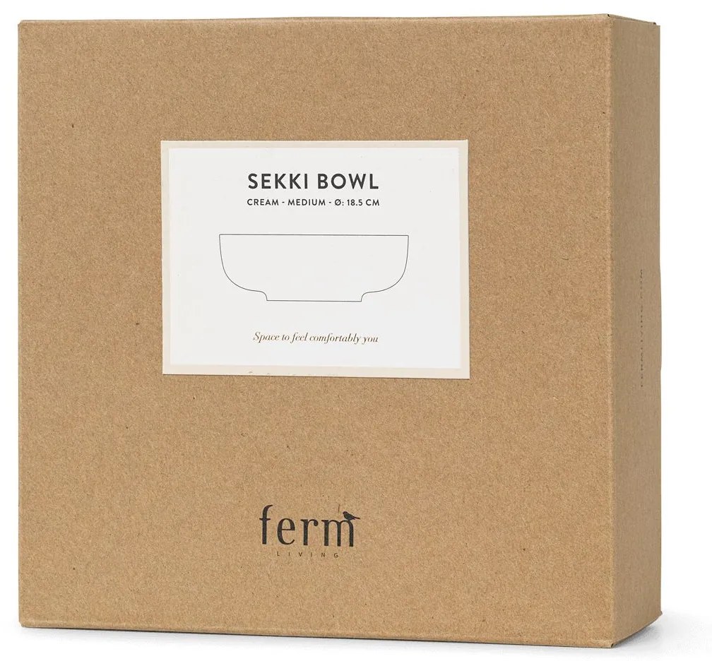 ferm Living Jedálenská misa Sekki kamenina krémová 18 cm