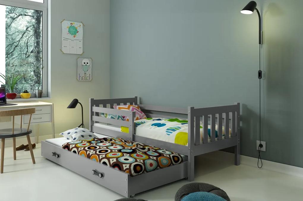 Detská posteľ s prístelkou CARINO 2 Farba: Sivá / sivá