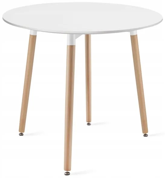 Jedálenský stôl KAMI biely 80 cm so štyrmi stoličkami MARK sivé