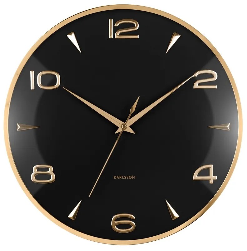 Karlsson 6017BK dizajnové nástenné hodiny čierne,priemer  40 cm