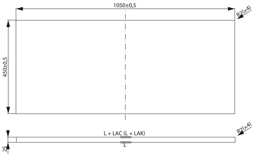 Cersanit City, pultová doska 105x45x2,5 cm, dub, S584-030