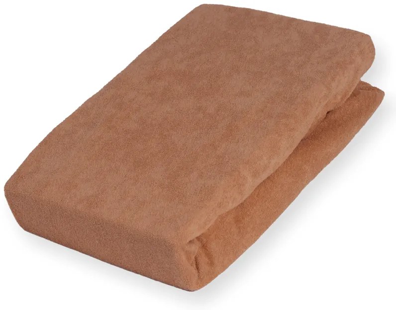 Detské froté napínacie prestieradlo do postieľky FR-023 Orieškovo hnedé 60 x 120 x 10 cm - do postieľky