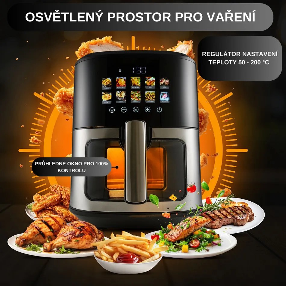 ProfiCook FR 1286 H teplovzdušná fritéza s grafickým displejom a dotykovým senzorom, 6,5 l