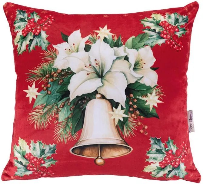 Sada 3 ks obliečok na vankúšiky RED POINSETTIA 45 x 45 cm