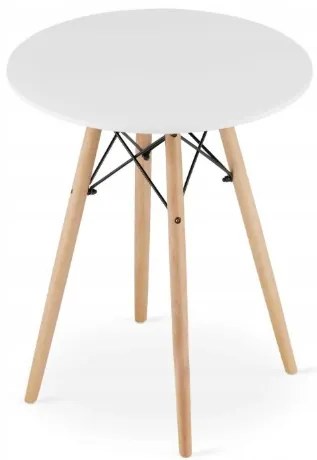 Jedálenská zostava TODI 60cm okrúhly stolový set biely+ 2 stoličky MARK biele Farba: Biela