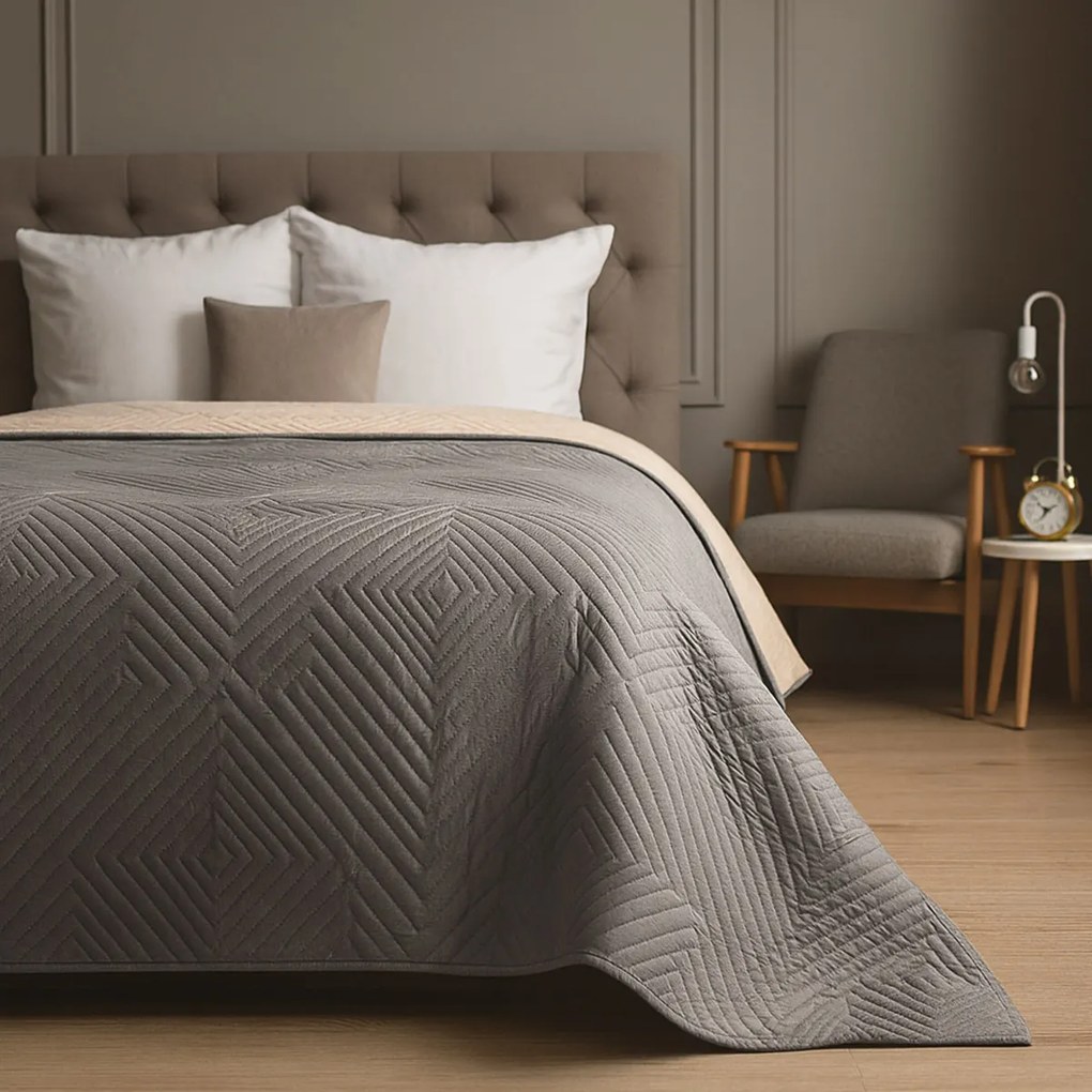 PREHOZ NA POSTEĽ LAMIA 170X210 CM TMAVOBÉŽOVÝ