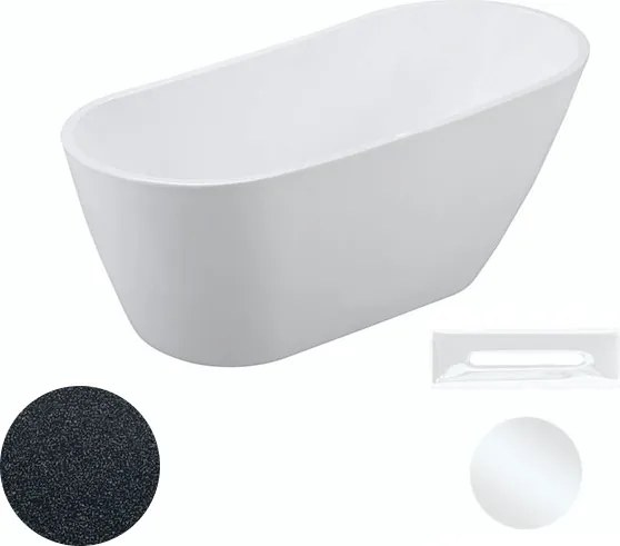 Besco Akrylátová voľne stojaca vaňa Melody Glam G 150x80 (170x80) BESCO-Typ výpuste: Click-Clack s prepadom, chróm, BESCO-Rozmery: 170x80, BESCO-Farb…