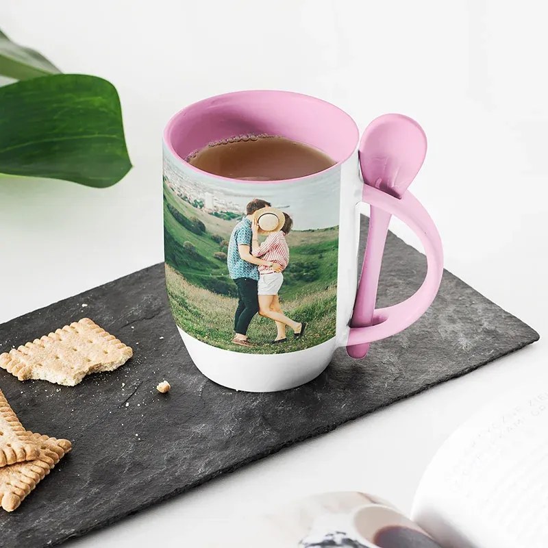 Sablio Barevný Hrnček s lžičkou: 300 ml