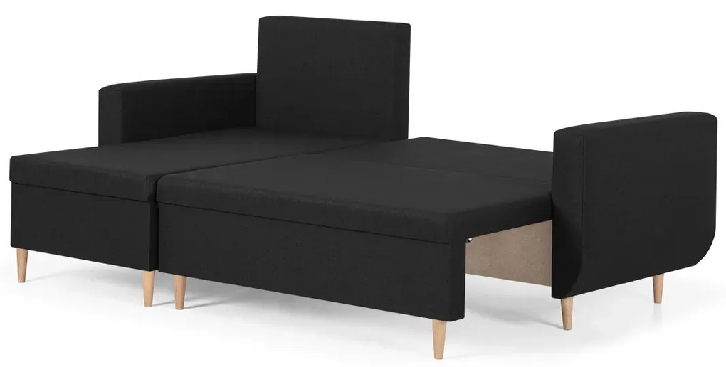 Rozkládací rohová sedací souprava DORIS Černá