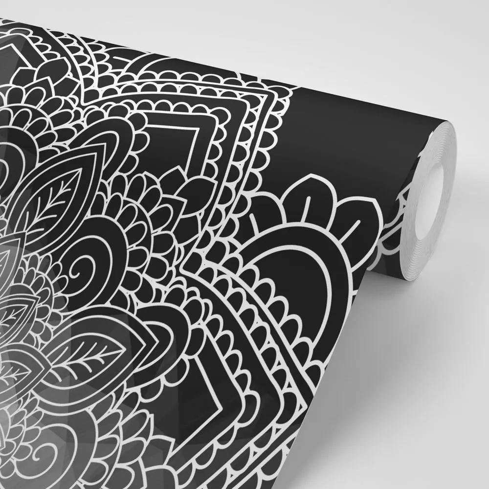 Samolepiaca tapeta prvky Mandaly v čiernobielom - 150x100