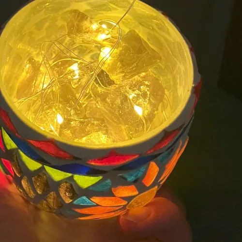Turkish LED lamp mosaic - candle holder Citrine KEG LIVELY