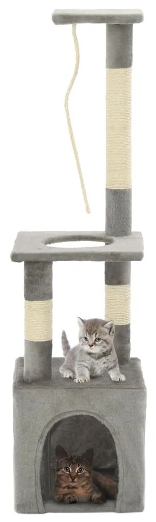 vidaXL Škrabadlo pre mačky so sisalovými stĺpikmi 109 cm sivé