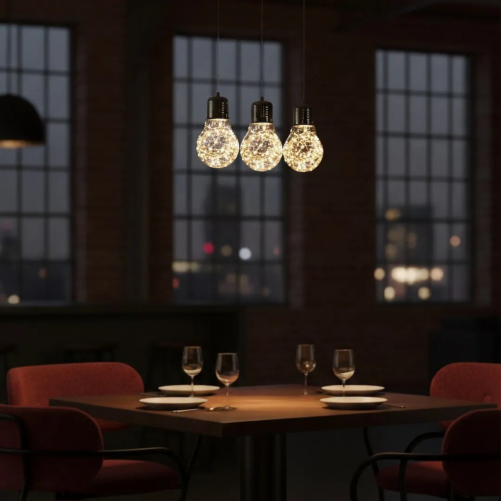 Závesné svietidlo Bulb 3, chrómové telo svietidla, ch