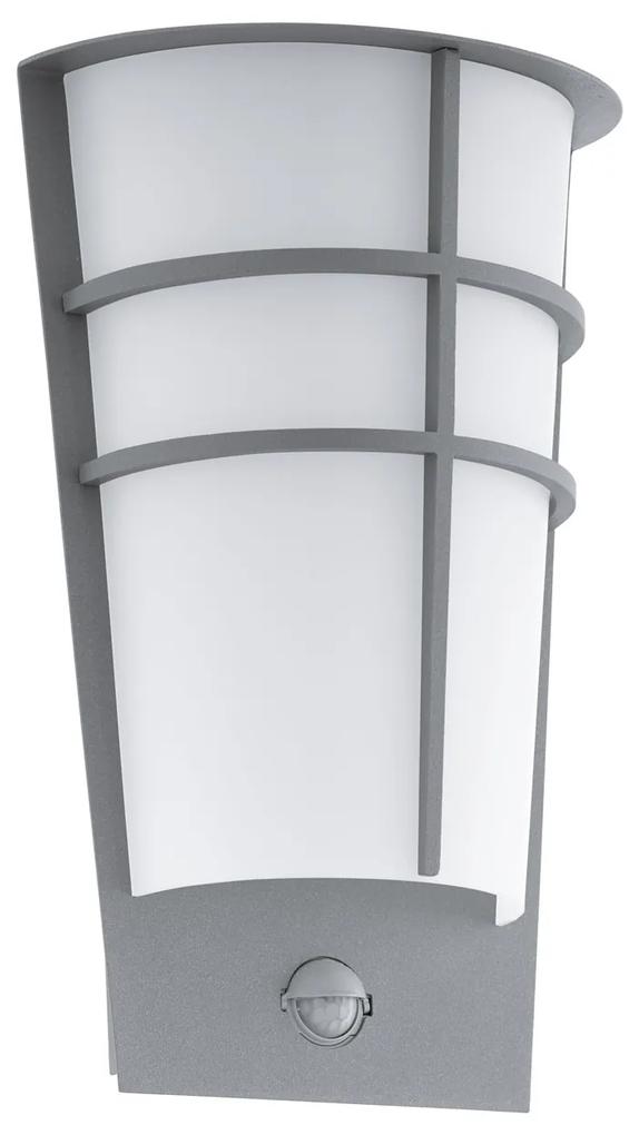 EGLO Vonkajšie nástenné LED svetlo BREGANZO 1, šedé, čidlo