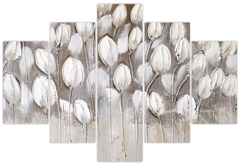 Obraz - Štruktúrované tulipány (150x105 cm)