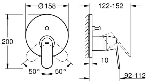 GROHE 24045000 - Batéria s dvojcestným prepínačom EUROSMART lesklý chróm