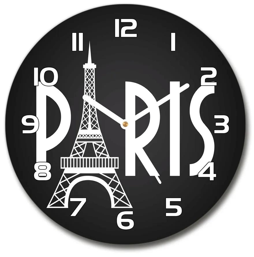 Sklenené nástenné hodiny okrúhle Paríž pl_zso_30_f_75318545
