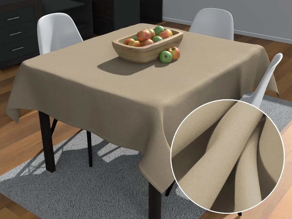 Biante Dekoračný štvorcový obrus Rongo RG-077 Latte 90x90 cm
