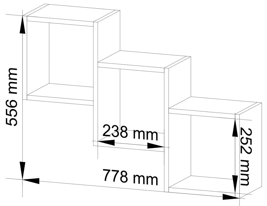 Sada 3 políc Star biela