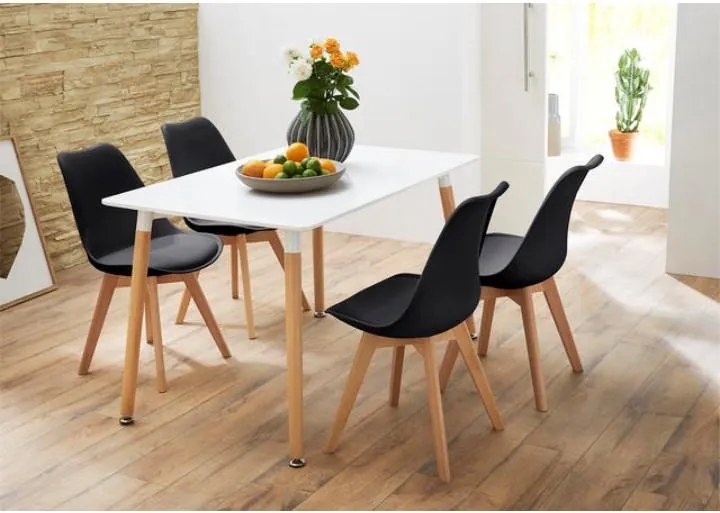 AKCIA Čierna stolička BALI MARK s bukovými nohami II. akosť