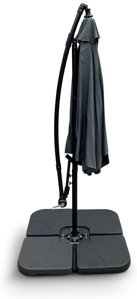Záhradný slnečník Hook pr. 3m sivý