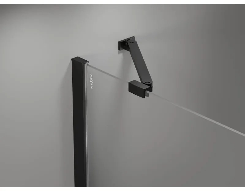 Mexen, Mexen Mist Duo výklopný sprchový kút 100 x 80 cm, čierna mriežka - 8A4-100L-080P-70-77