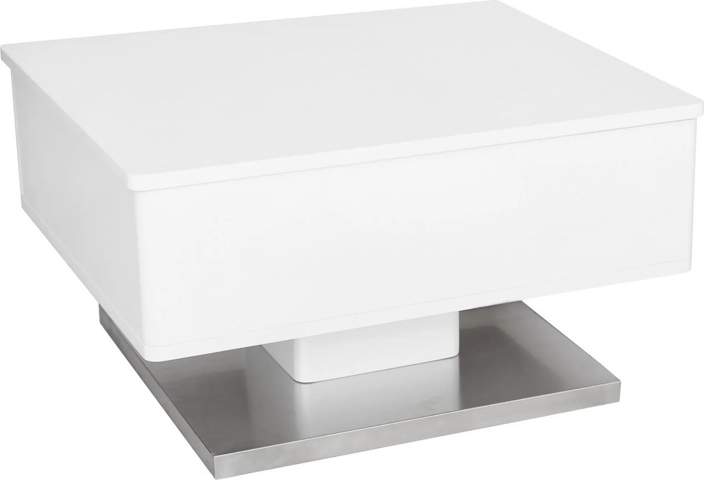 XXXLutz KONFERENČNÝ STOLÍK, biela, farba ušľachtilej ocele, kov, kompozitné drevo, 60/70/40,5 cm Carryhome - Stolíky do obývačky - 002809004801
