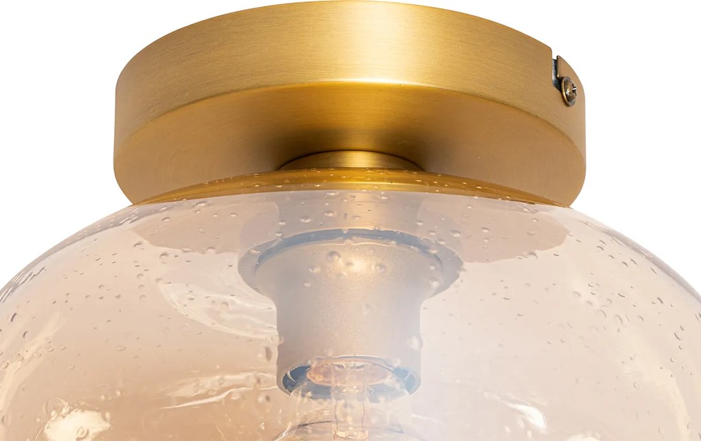 Inteligentné stropné svietidlo mosadzné a jantárové sklo vrátane WiFi G95 - Zuzanna