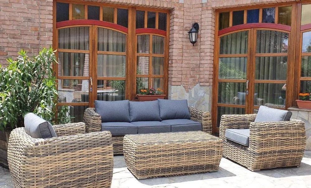 Záhradný ratanový nábytok MONACO - žlto-sivý