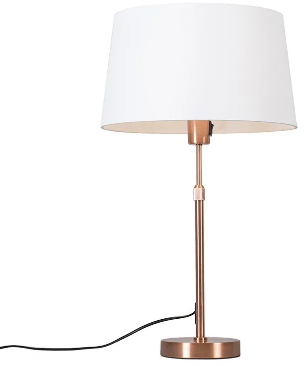 Stolná lampa medená s bielym tienidlom 35 cm nastaviteľná - Parte