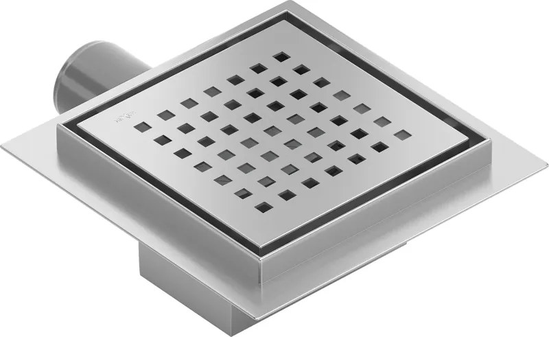 Mexen Flat-Q M08 štvorcová podlahová vpust 12 x 12 cm, brúsená oceľ - 1010512