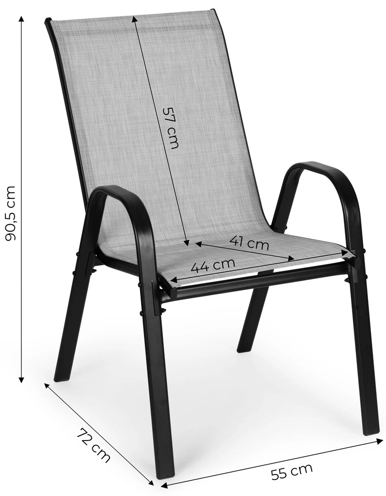 MultiGarden Sada záhradných stoličiek na terasu, 2 kusy - svetlosivá MultiGarden