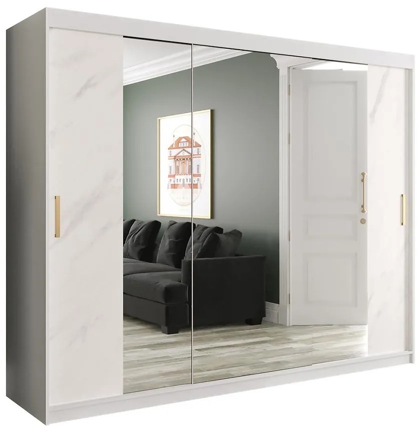 Skriňa Marmur T2 250 biely/mramor biely